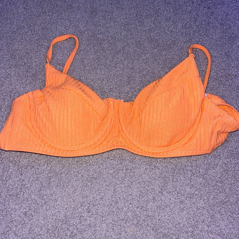 orange underwire bikini top